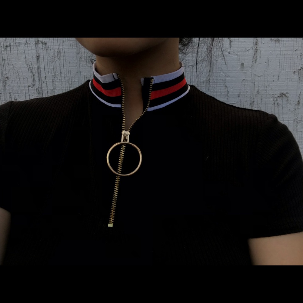 Black collared shirt